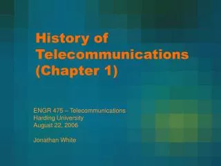 History of Telecommunications (Chapter 1)