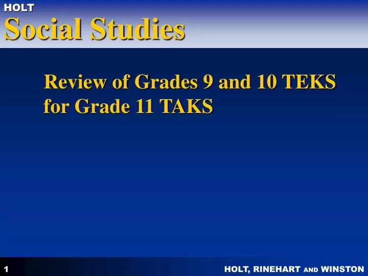 review of grades 9 and 10 teks for grade 11 taks