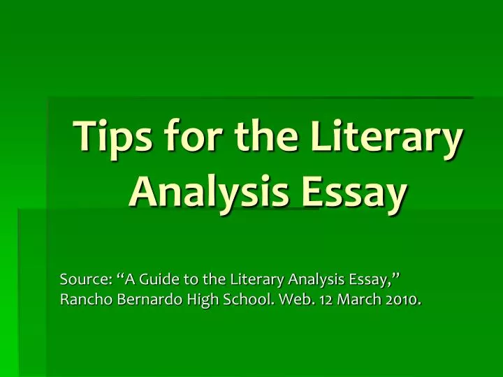 tips for the literary analysis essay