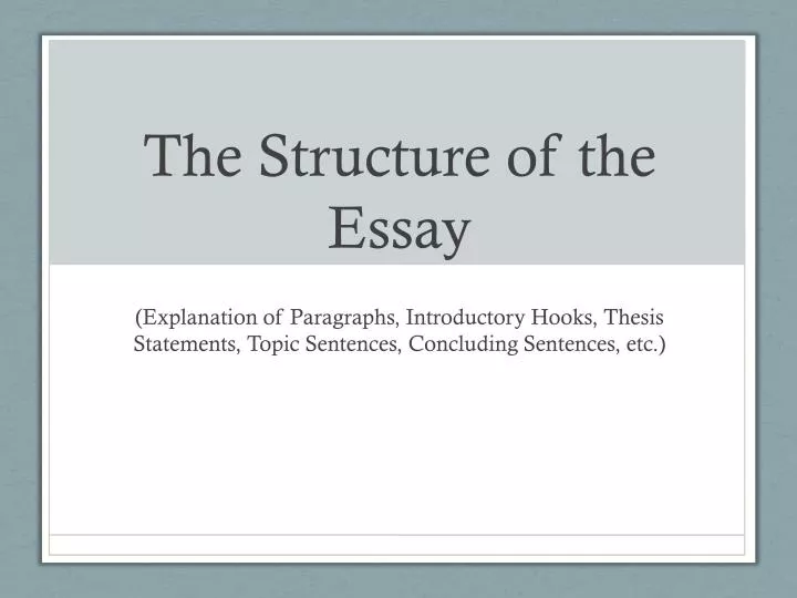 the structure of the essay