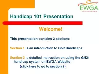 Handicap 101 Presentation