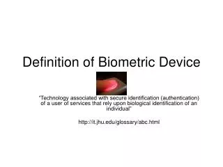 Definition of Biometric Device