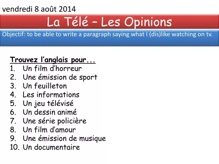 la t l les opinions