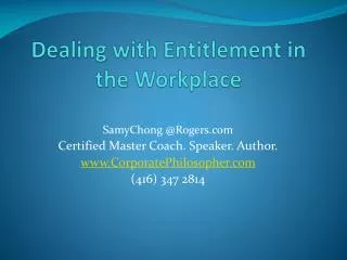 Dealing with Entitlement in the Workplace
