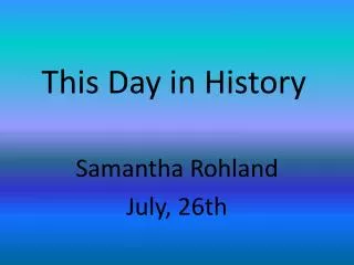 This Day in History