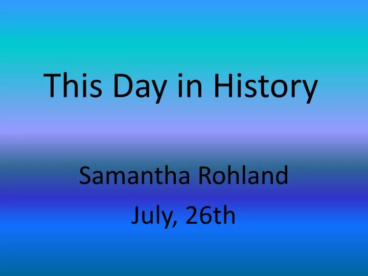 this day in history
