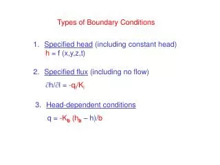 Types of Boundary Conditions