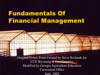 Fundamentals Of Financial Management