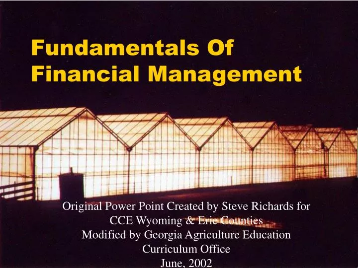 fundamentals of financial management