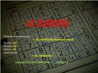 le sudoku