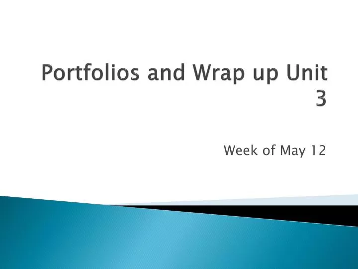 portfolios and wrap up unit 3