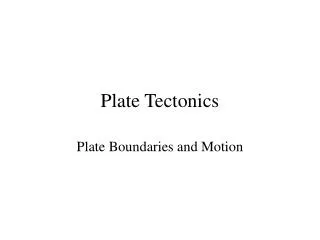 Plate Tectonics