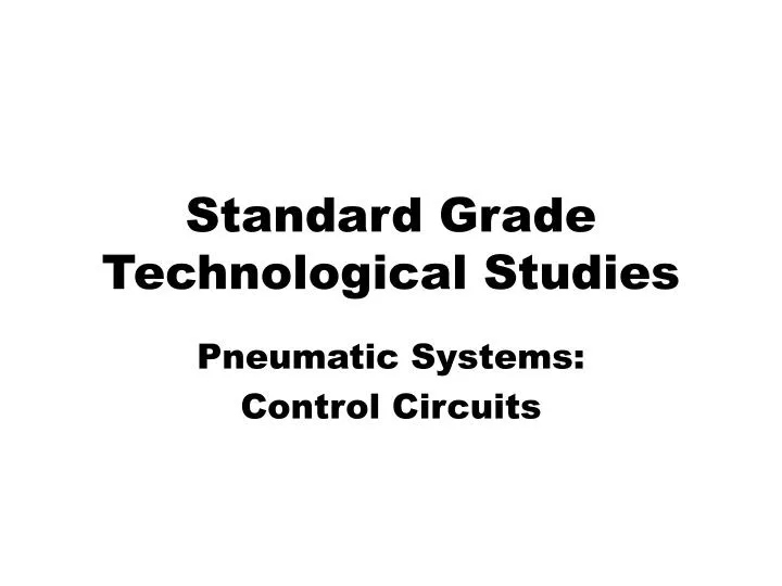 standard grade technological studies