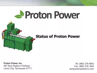Status of Proton Power