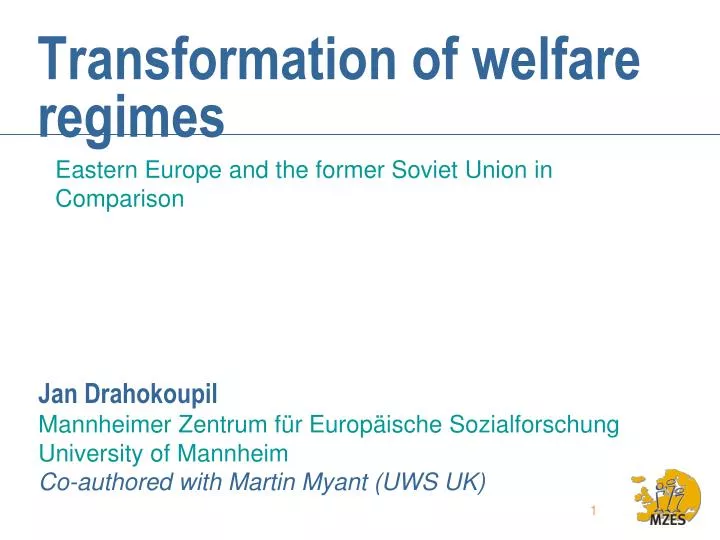 transformation of welfare regimes