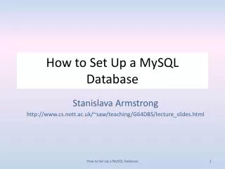 How to Set Up a MySQL Database