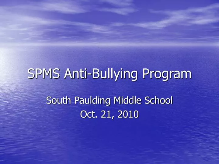 spms anti bullying program