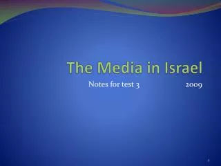 The Media in Israel