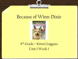 Because of Winn-Dixie