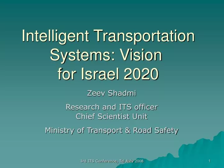 intelligent transportation systems vision for israel 2020