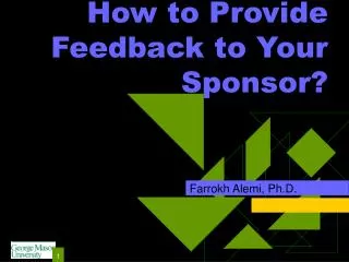 how to provide feedback to your sponsor