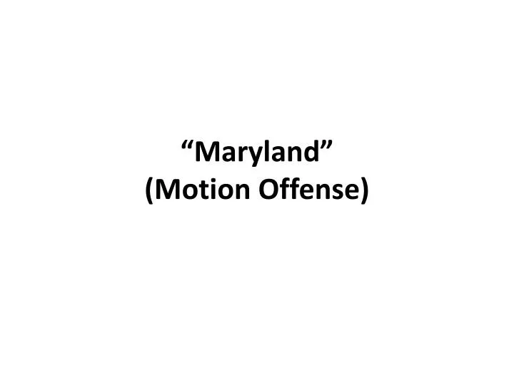 maryland motion offense