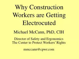 Why Construction Workers are Getting Electrocuted