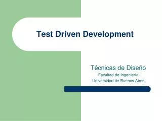 test driven development