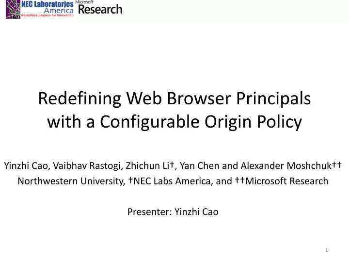 redefining web browser principals with a configurable origin policy