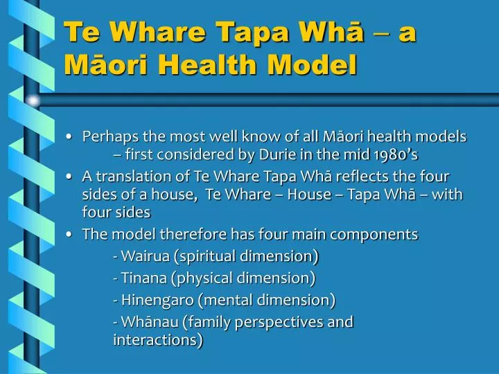 te whare tapa wh a m ori health model