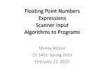 Floating Point Numbers Expressions Scanner Input Algorithms to Programs - slide 1