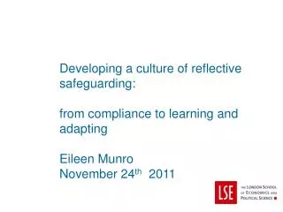 Developing a culture of reflective safeguarding: