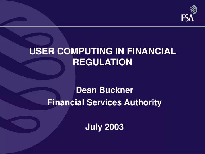 user computing in financial regulation