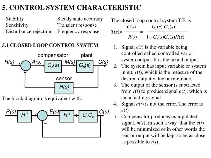 5 control system characteristic