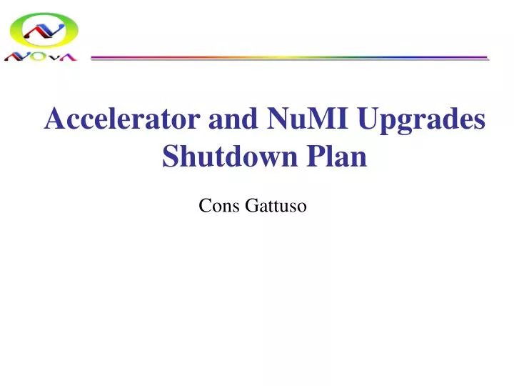 accelerator and numi upgrades shutdown plan