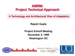 AMRM: Project Technical Approach
