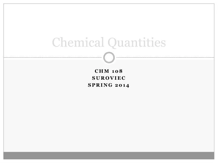 chemical quantities