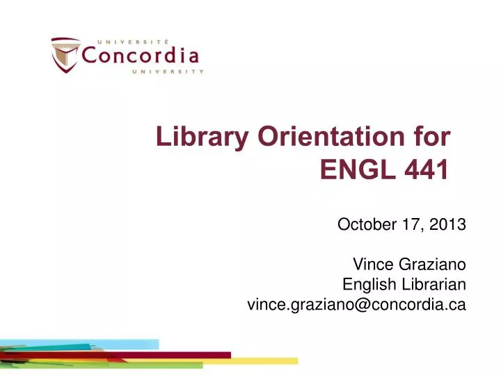library orientation for engl 441