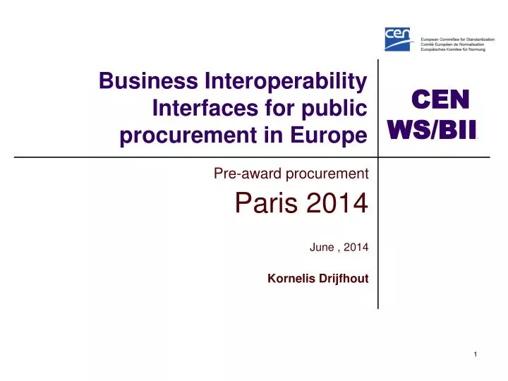 business interoperability interfaces for public procurement in europe
