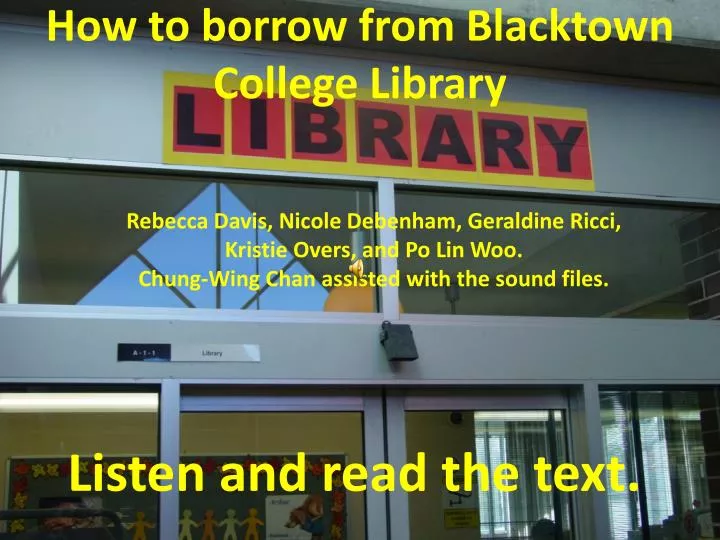 how to borrow from blacktown college library