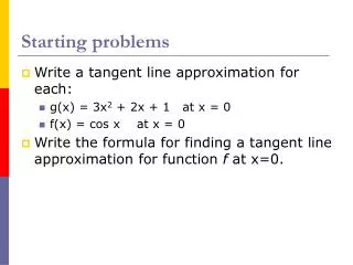 Starting problems