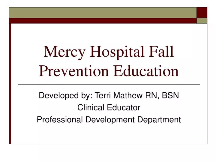 mercy hospital fall prevention education