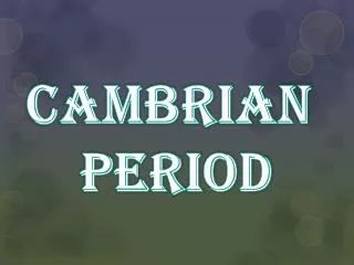 Cambrian Period