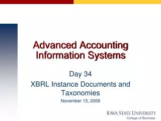 Advanced Accounting Information Systems
