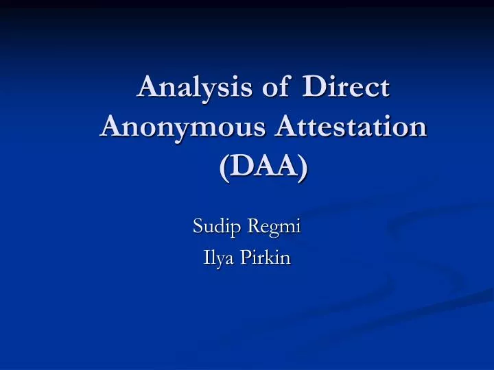 analysis of direct anonymous attestation daa