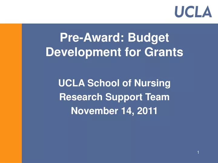pre award budget development for grants