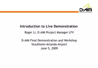 Introduction to Live Demonstration