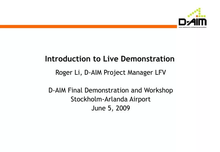 introduction to live demonstration
