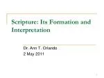 Scripture: Its Formation and Interpretation - slide 1