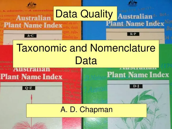 taxonomic and nomenclature data